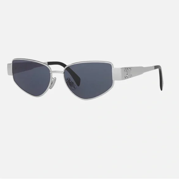 Celine CL40293U 55mm Sunglasses Palladium Silver Blue NWT $600 MSRP - Picture 10 of 10